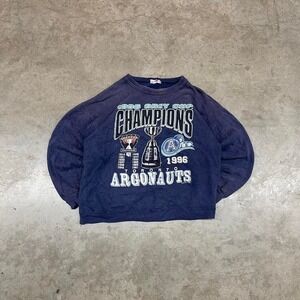 Toronto Argonauts 1996 Grey Cup Champions Sweatshirt Navy Vintage Size L